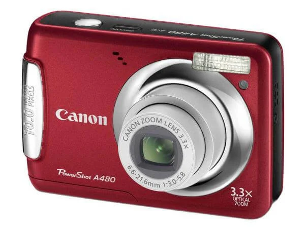 Canon PowerShot A480 Digital camera. 10 Megapixels. 3.3x Optical zoom. 4x Digital zoom 2.5 Inch LCD Screen. Red Bild 1