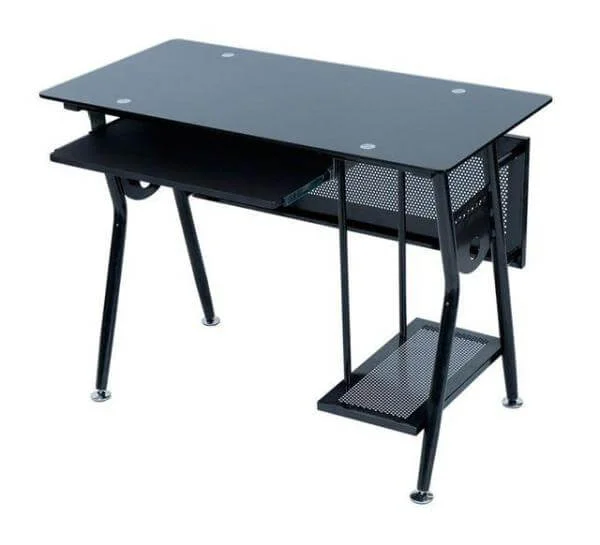 LEVV Black Glass Computer Workstation (CT100BB) Bild 1