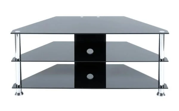 LEVV Black and Chrome TV Stand for up to 42 Inch TVs Bild 1