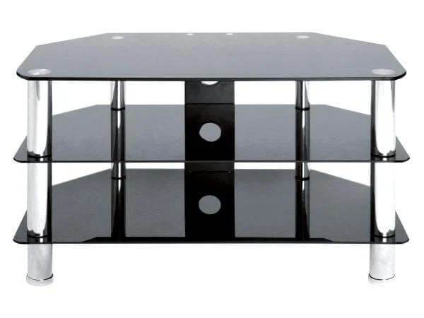 LEVV Black and Chrome TV Stand for up to 37 Inch TVs Bild 1