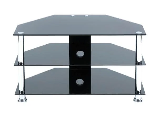 LEVV Black and Chrome TV Stand for up to 32 Inch TVs Bild 1
