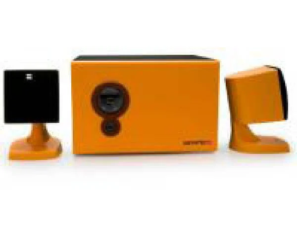 SOYNTEC Voizze 220 2.1 Speakers - Orange Wooden Subwoofer Bild 1