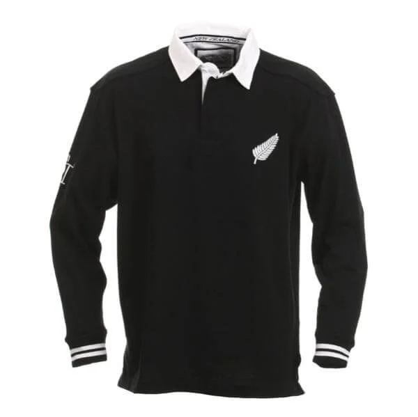 New Zealand Long Sleeved Rugby Shirt - S - Schwarz Bild 1