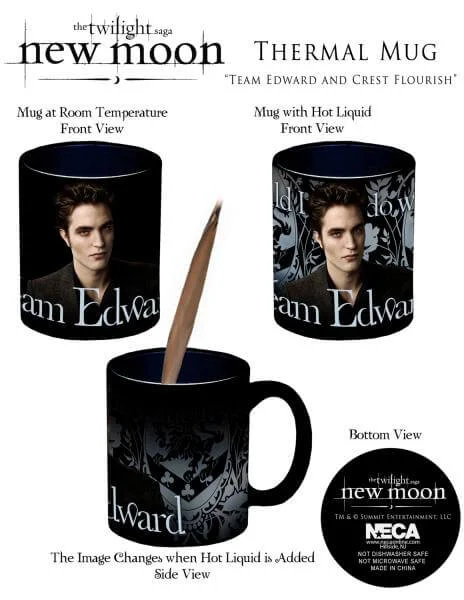Twilight New Moon - Thermal Mug Team Edward And Crest Flourish Bild 1