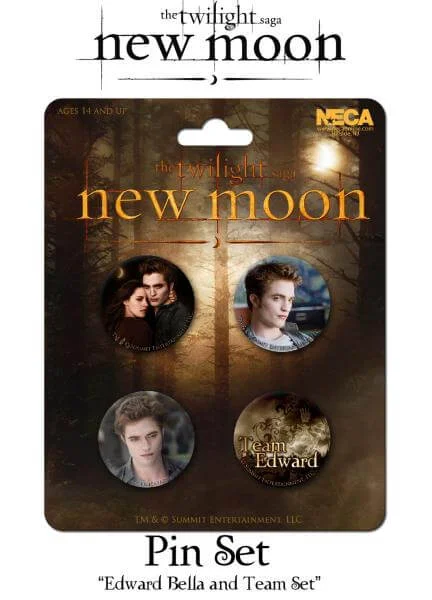Twilight New Moon Pin Button Set 4 Stück Edward, Bella and Team Set Bild 1
