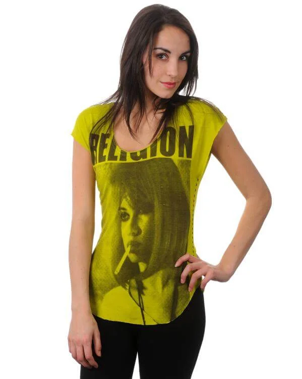Religion Ladies Smoking Girl T-Shirt - Lime - XS - Grün Bild 1