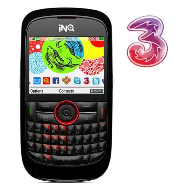 INQ Chat 3G Mobile Phone on Three Network (Black/Red) Bild 1