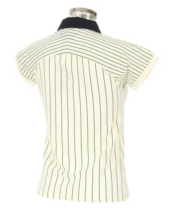 FILA Vintage Women's BB Short Sleeve Striped Polo T-Shirt - Peacoat - XS - Blau Bild 1