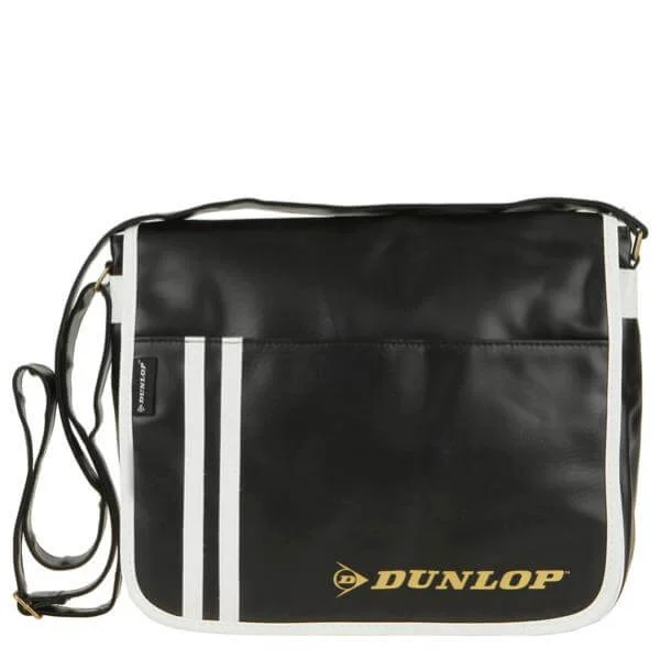 Dunlop Two Stripe East-West Messenger Bag - Black/White Bild 1