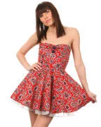 Mina Women's Paisley Day Dress - Red - S - Rot Bild 1