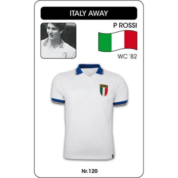 Italy Away WC 1982 Short Sleeve Retro Football Shirt - S - Weiß Bild 1