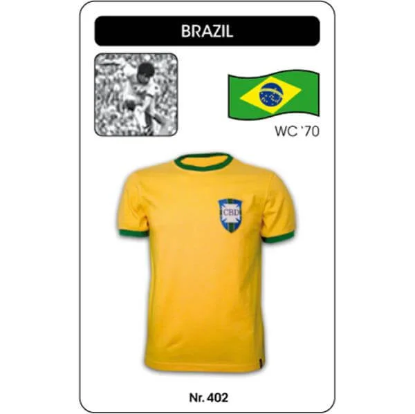Brazil WC 1970 Short Sleeve Retro Football Shirt - S - Gelb Bild 1