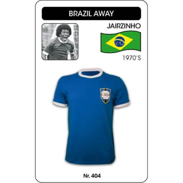 Brazil Away 1970's Short Sleeve Retro Football Shirt - S - Blau Bild 1