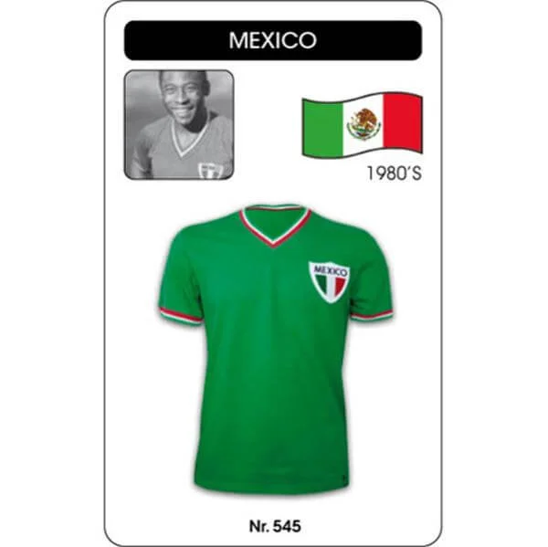 Mexico Pelé 1980's Short Sleeve Retro Football Shirt - S - Grün Bild 1