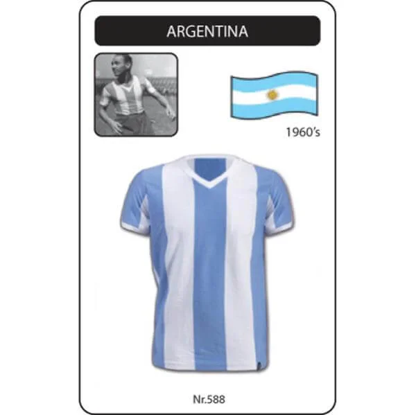 Argentina 1960's Short Sleeve Retro Football Shirt - S - Sky Blue Bild 1