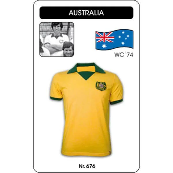 Australia WC 1974 Short Sleeve Retro Football Shirt - S - Gelb Bild 1
