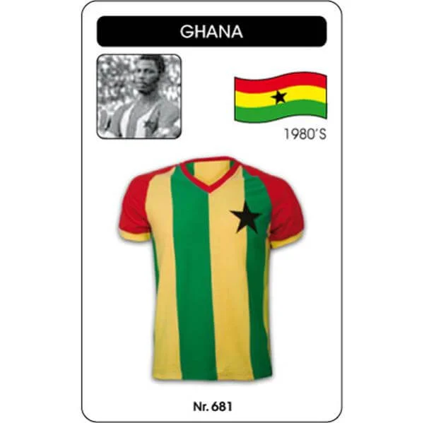 Ghana 1980's Short Sleeve Retro Football Shirt - S - Bunt Bild 1