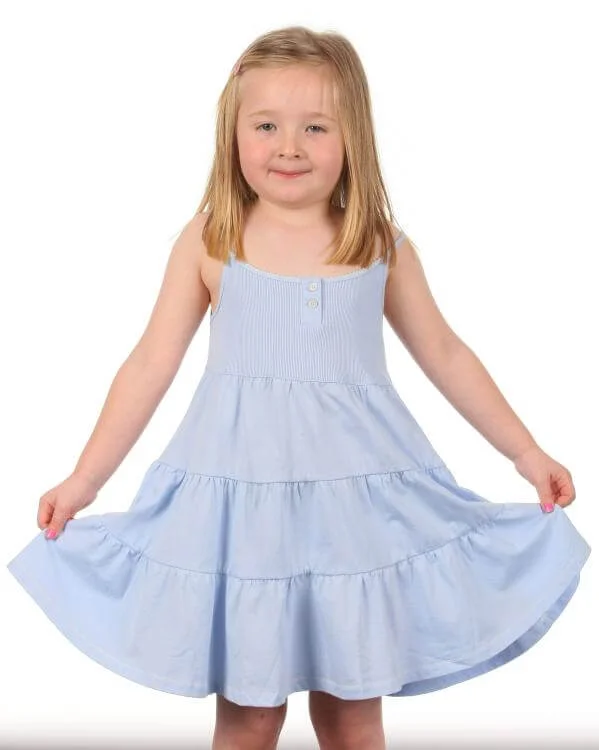 Polo Ralph Lauren Girls Babydoll Dress - Light Blue - 2 - Blau Bild 1