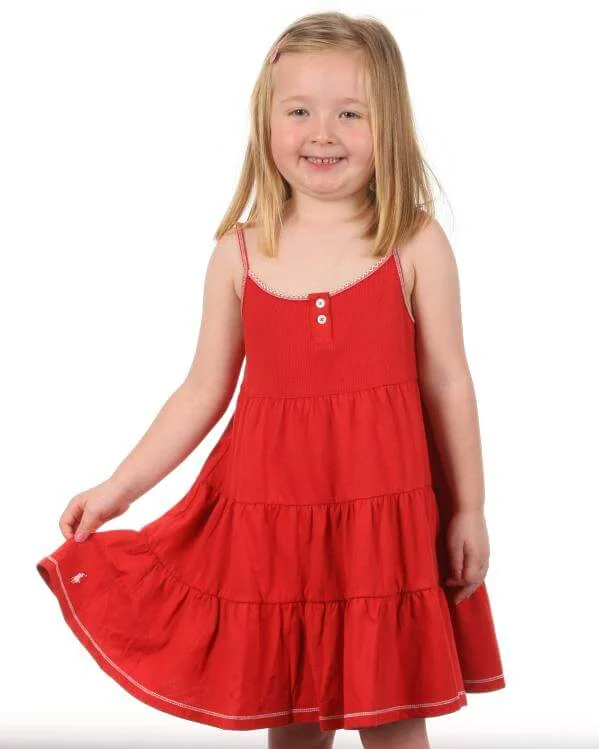 Polo Ralph Lauren Girls Babydoll Dress - Burnt Orange - 2 - Orange Bild 1