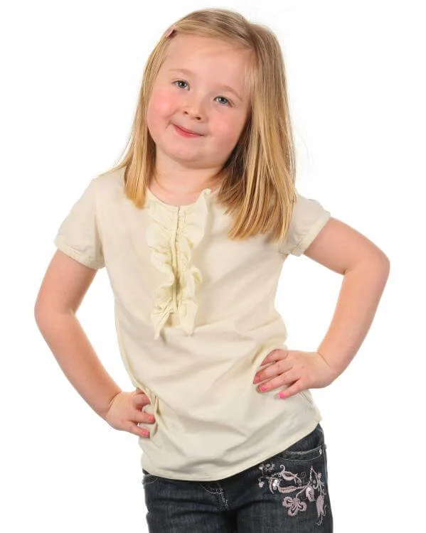 Polo Ralph Lauren Girls Ruffle Top - Ecru - 2 - Cream Bild 1