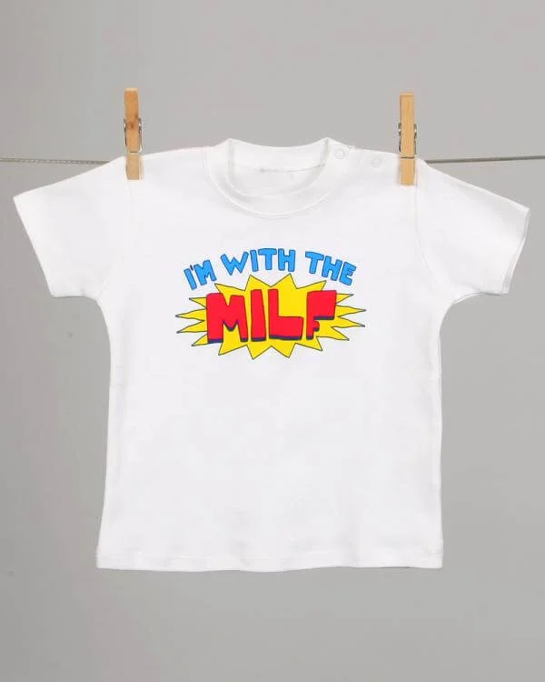 Babies' I'm with The MILF T-Shirt - White - 3-6 months - Weiß Bild 1