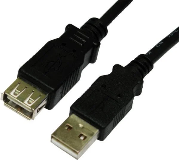 BEST 1m USB 2.0 A Male - A Female - Black (USB2-021K) Bild 1