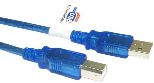 BEST 2m USB 2.0 A Male - B Male - Blue (USB2-102B) Bild 1