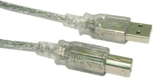 BEST 2m USB 2.0 A Male - B Male - Clear (USB2-102X) Bild 1