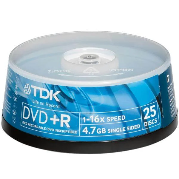 TDK DVD+R 16x (25pk) 47CBEB25 Bild 1