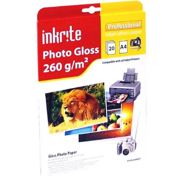 Inkrite PhotoPlus Professional Paper Photo Gloss 260gsm A4 (20 sheets) Bild 1