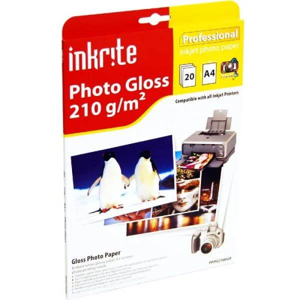 Inkrite PhotoPlus Professional Paper Photo Gloss 210gsm A4 (20 sheets) Bild 1