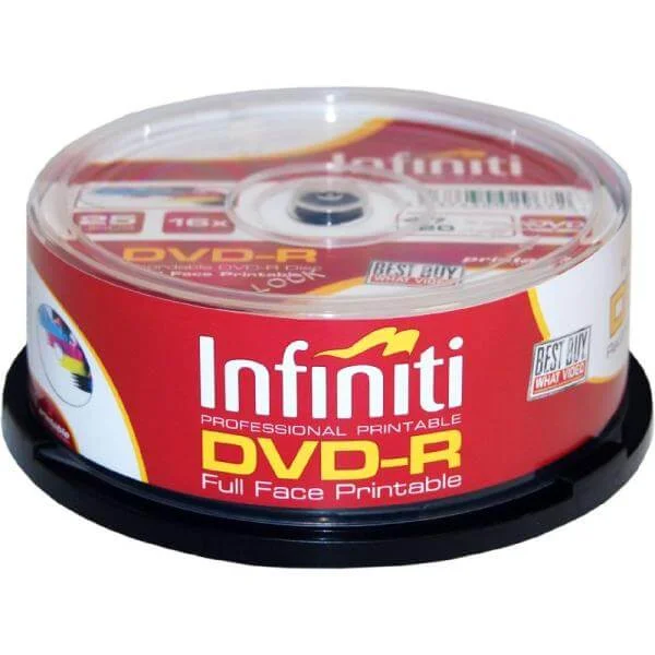 Infiniti DVD-R 16x Speed (25 Pack) Printable Full-Face - (RS16XDVDMR25P) Bild 1