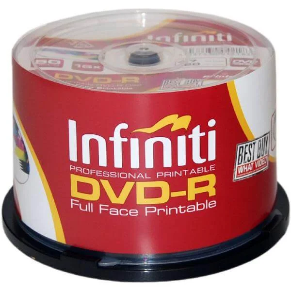 Infiniti DVD-R 16x Speed (50 Pack) Printable Full-Face - (RS16XDVDMR50P) Bild 1