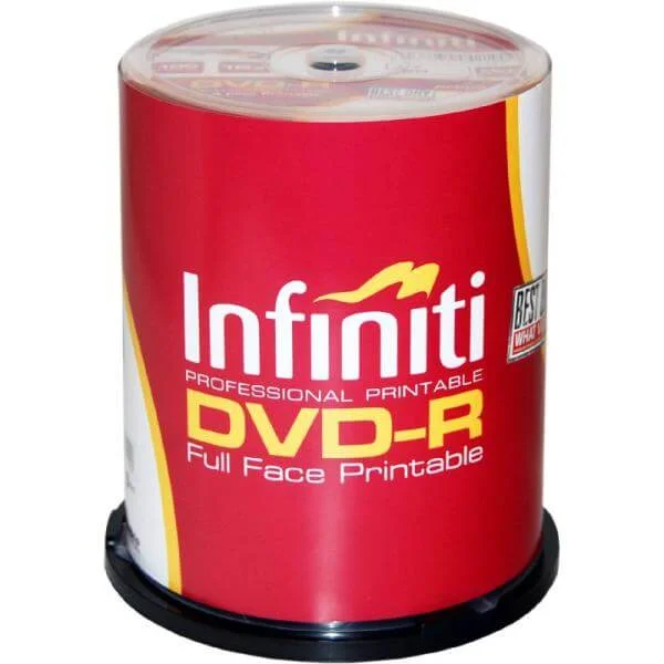Infiniti DVD-R 16x Speed (100 Pack) Printable Full-Face - (RS16XDVDMR100P) Bild 1
