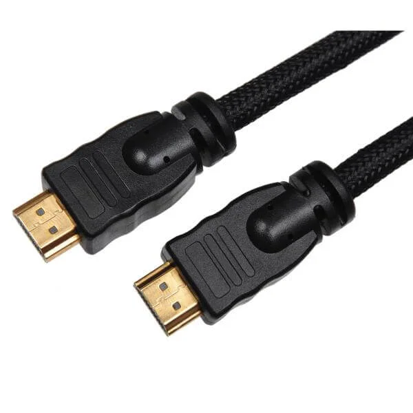 High Quality 2m Gold Braided HDMI A Male to A Male Bild 1