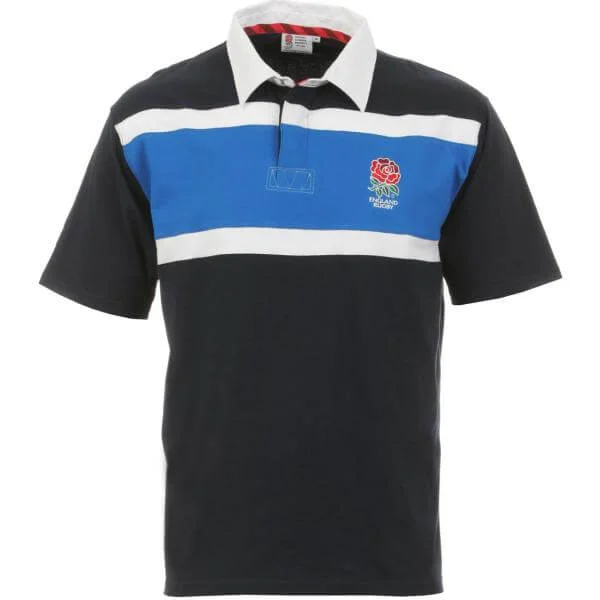 England Rugby LS Striped Rugby Shirt - S - Marineblau Bild 1
