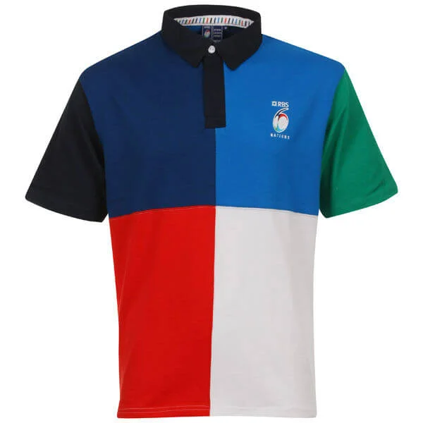 Rugby 6 Nations Harlequin SS Rugby Shirt-Multi - S - Bunt Bild 1