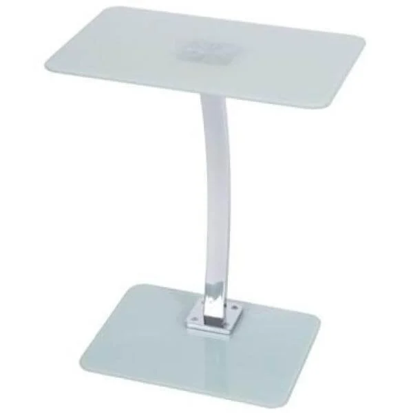 LEVV White & Chrome Laptop Table Bild 1