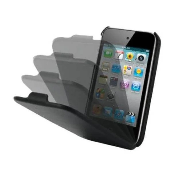 Exspect Hard Leather Flip Case for New iPod Touch 4th Gen - Black Bild 1