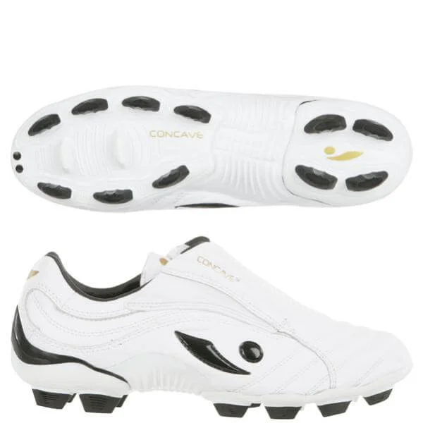 Concave Men's PT+ Classic Firm Ground Football Boots - White/Black - 6 - White/Black Bild 1