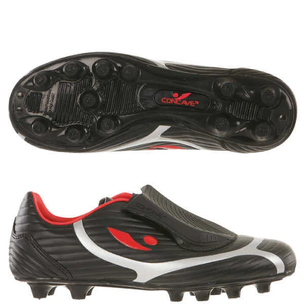 Concave Junior PT Mini Firm Ground Football Boots - Black/Red - 1.5 - Black/Red Bild 1