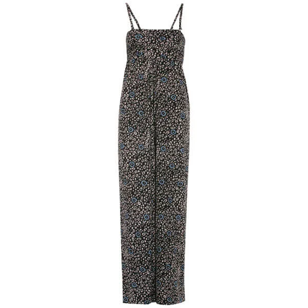 French Connection Women's Jersey Print Playsuit - Black/Tempest Blue - 6 - Black/Blue Bild 1
