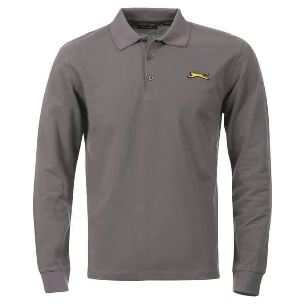 Slazenger Men's Equipe L/S Polo Shirt - Grey - S - Grau Bild 1