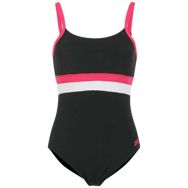 Zoggs Women's CR25 Torquay Scoopback - Black/Pink - 10 - Black/Pink Bild 1