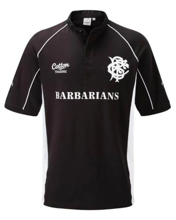 Cotton Traders Men's Barbarians Training Jersey SS - Black - YTH - Schwarz Bild 1