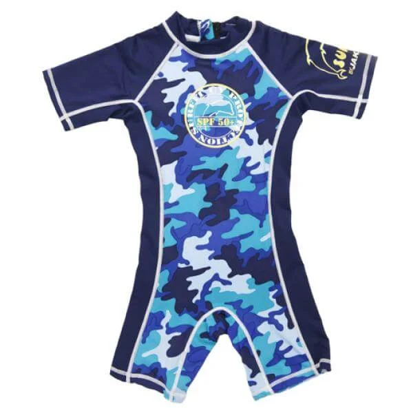 Jakabel Surfit UVP Shorty Sunsuit - Blue Camou - XB (3-6 Months) - Blau Bild 1
