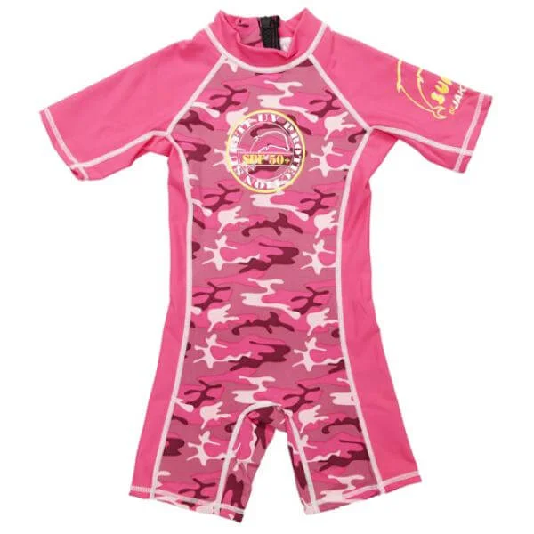 Jakabel Surfit UVP Shorty Sunsuit - Pink Camou - XB (3-6 Months) - Rosa Bild 1