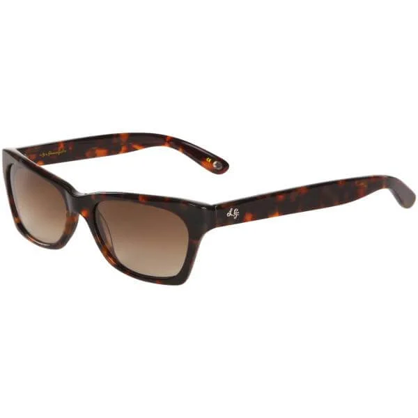 Lulu Guinness Annabelle Logo Arm Retro Sunglasses - Tortoise Frame/ Brown Lens Bild 1