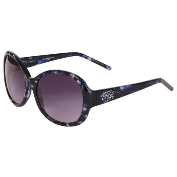 Ted Baker Arabelle Oversized Tb Logo Sunglasses - Blue Frame/ Grey Lens Bild 1