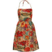 French Connection Women's Vogue Garden Halter Neck Dress - Multi Beige - 8 - Beige Bild 1